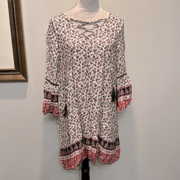 eesome floral print tunic dress NWT M - Picture 2 of 12